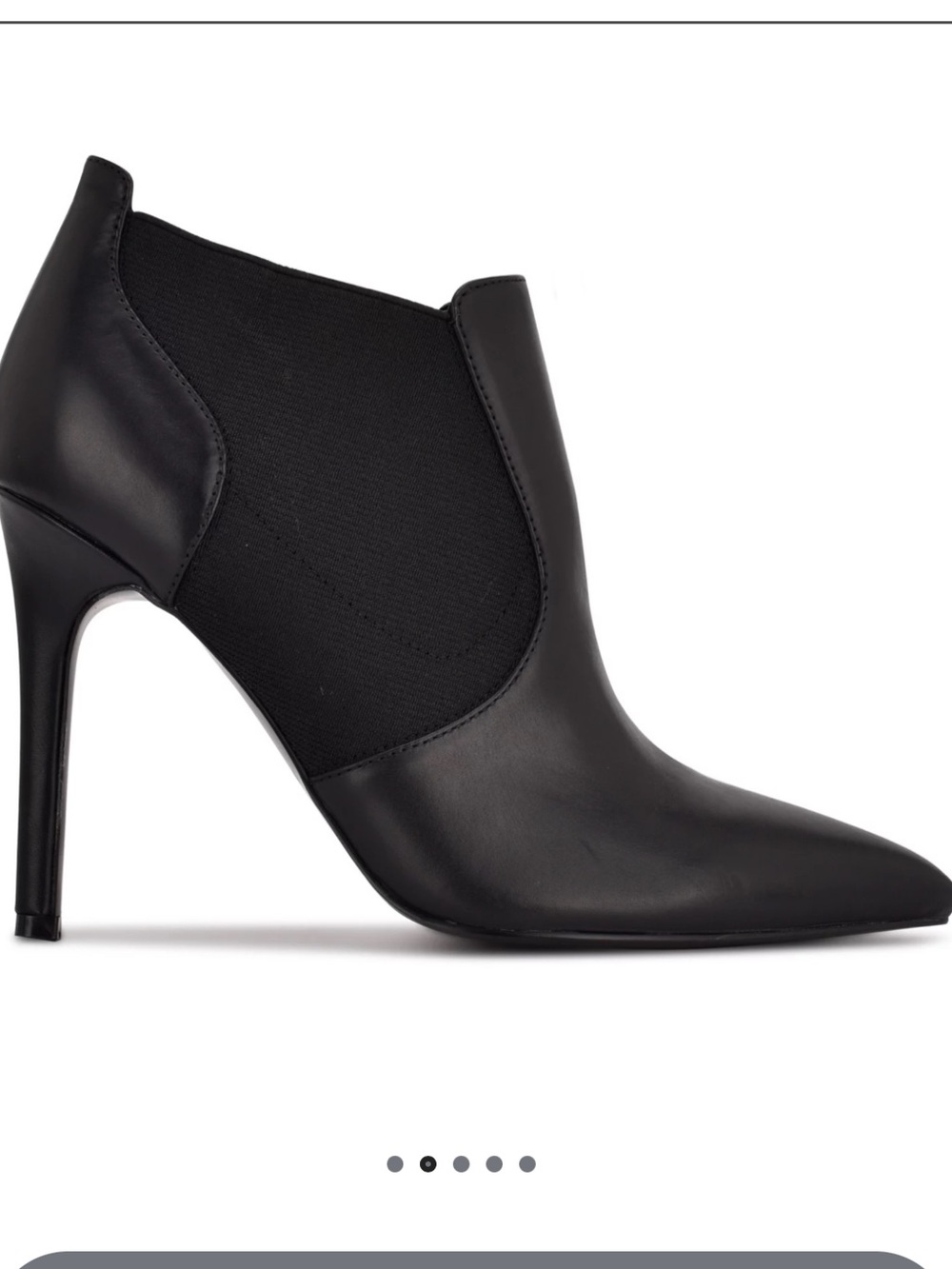 Nine West Black Pointed Toe Leather Ankle Bootie